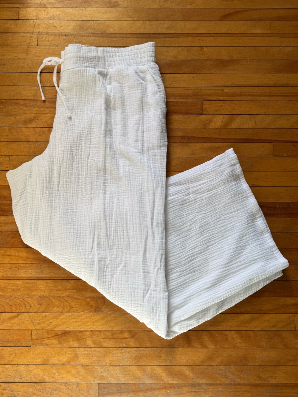 NWT Sz 2x JM Collection White Lined Woven Drawstring Pants